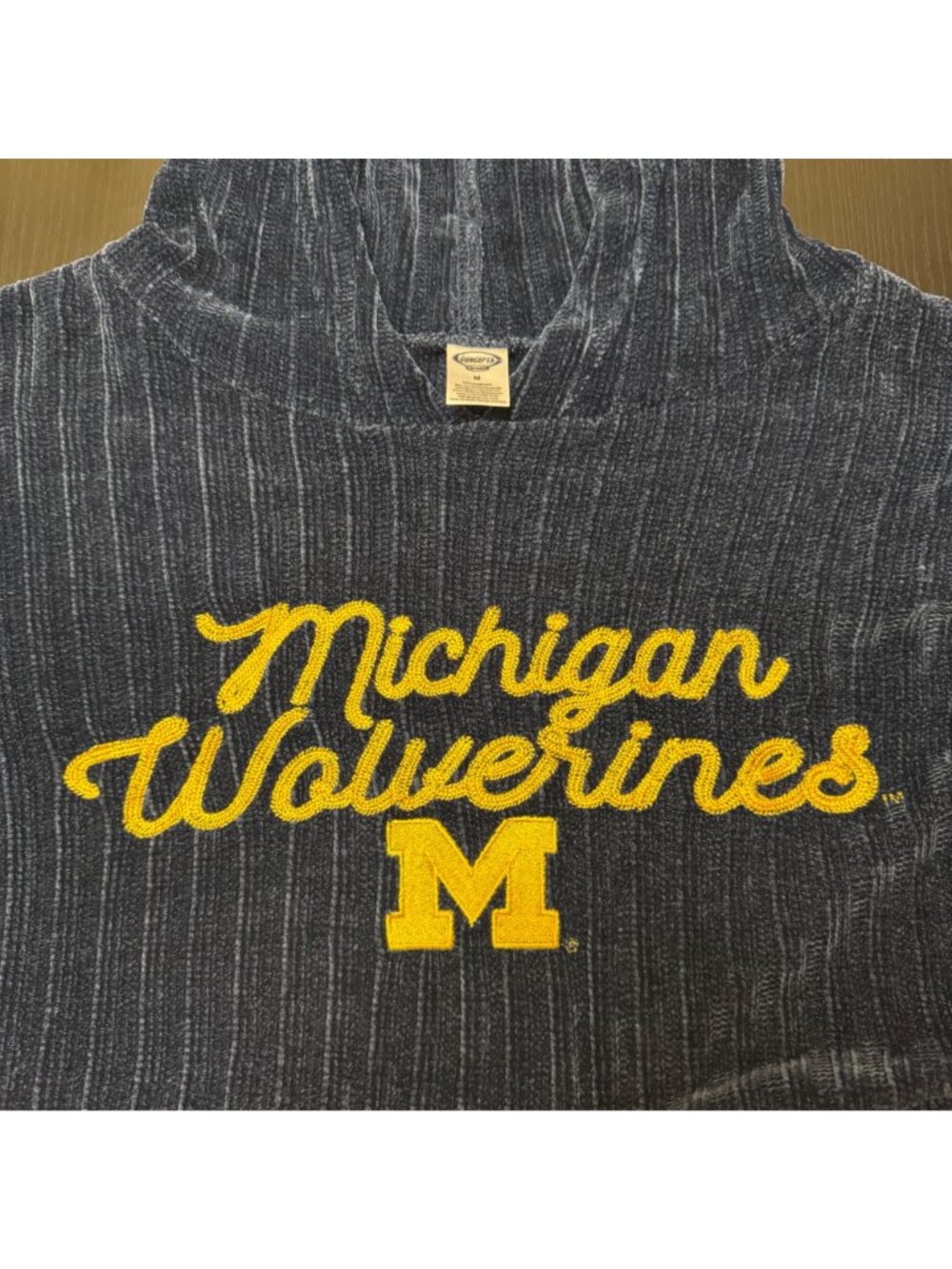 Concept Sports Michigan Wolverines Plush Fleece Hoodie Women's Medium Blue - Picture 3 of 7
